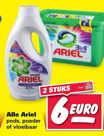 Nettorama Alle Ariel pods, poeder of vloeibaar aanbieding