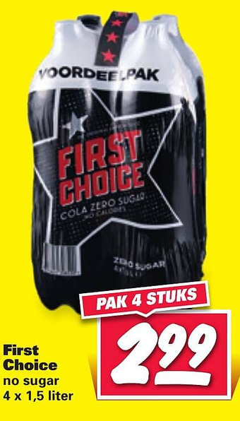 Nettorama First Choice no sugar aanbieding