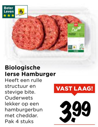 Vomar Voordeelmarkt Biologische lerse Hamburger aanbieding