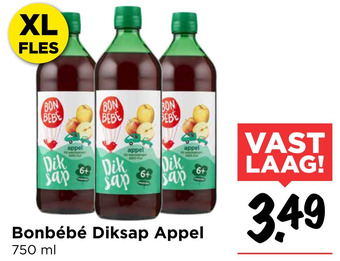 Vomar Voordeelmarkt Bonbébé Diksap Appel 750 ml aanbieding