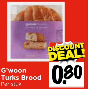 Vomar Voordeelmarkt G'woon Turks Brood aanbieding