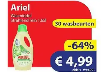 Die Grenze Ariel wasmiddel strahlend rein 1,65l aanbieding