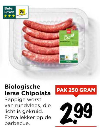 Vomar Voordeelmarkt Biologische lerse Chipolata aanbieding