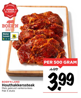 Vomar Voordeelmarkt Boer'n Land Houthakkerssteak aanbieding