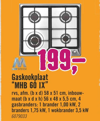 Hornbach Gaskookplaat "MHB 60 IX" aanbieding