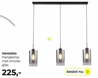 Lampidee Ventotoo hanglamp met smoke glas aanbieding