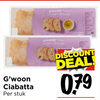 Vomar Voordeelmarkt G'woon Ciabatta aanbieding