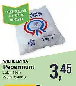 Bidfood Wilhelmina pepermunt aanbieding