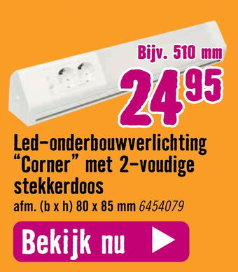 Hornbach Led-onderbouwverlichting "Corner" met 2-voudige stekkerdoos 17 aanbieding