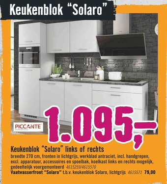 Hornbach Keukenblok "Solaro" links of rechts aanbieding