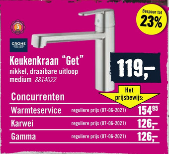 Hornbach Grohe Keukenkraan "Get" aanbieding