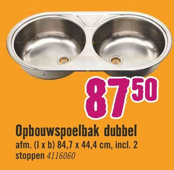 Hornbach Opbouwspoelbak dubbel aanbieding