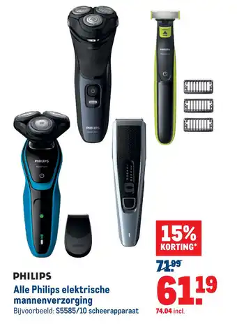 Makro Alle Philips elektrische mannenverzorging aanbieding