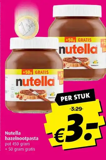 Boni Nutella hazelnootpasta aanbieding