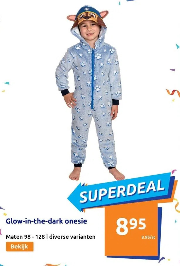 Glowinthedark onesie aanbieding bij Action