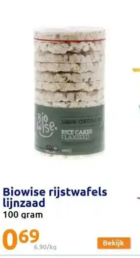 Action Biowise rijstwafels lijnzaad aanbieding