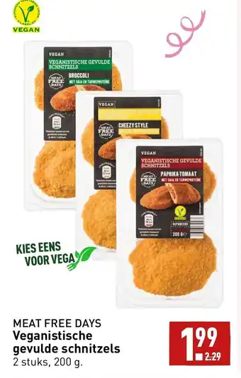 ALDI Meat free days veganistische gevulde schnitzels 200g aanbieding