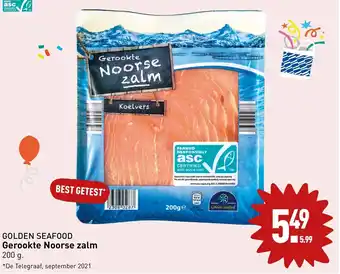 ALDI Golden seafood gerookte noorse zalm 200g aanbieding