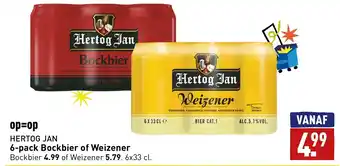 ALDI Hertog jan 6-pack bockbier of weizener aanbieding