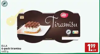 ALDI Ella 4-pack tiramisu 4x80g aanbieding