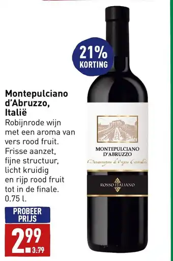 ALDI Montepulciano d'abruzzo, italie aanbieding