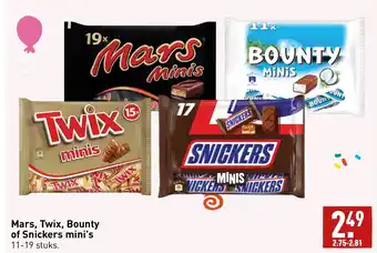 ALDI Mars, twix, bounty of snickers mini's aanbieding