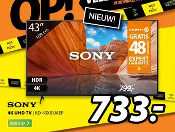 Expert Sony 4K UHD TV KD-43X81JAEP aanbieding