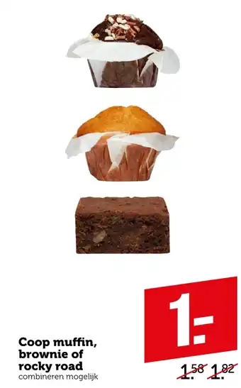 Coop Coop muffin, brownie of rocky road aanbieding