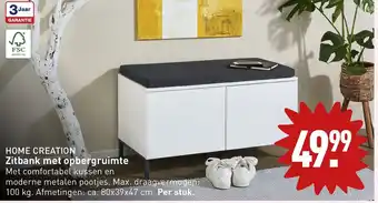 ALDI Home creation zitbank met opbergruimte aanbieding