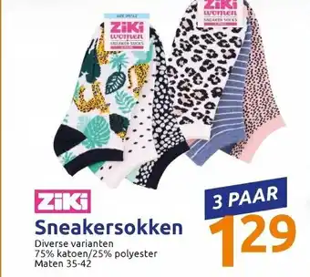 Action Ziki sneakersokken aanbieding