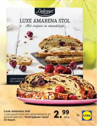 Lidl Delicieux luxe amarena stol 450g aanbieding