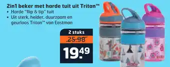 Trekpleister 2in1 beker met harde tuit uit tritan aanbieding