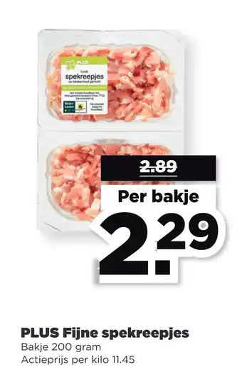 PLUS Fijne spekreepjes 200 gram aanbieding