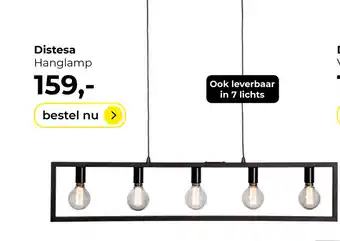 Lampidee Distesa - metalen hanglamp 5 lichts zwart 120cm breed aanbieding