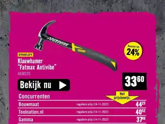 Hornbach Stanley klauwhamer aanbieding