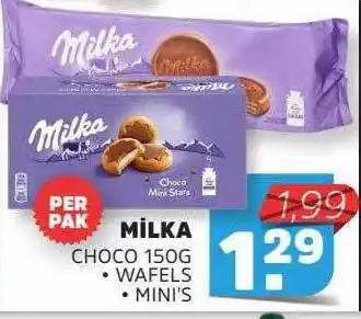 Sahan Supermarkten Milka choco 150g wafels of mini's aanbieding