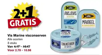 Hoogvliet Vis marine visconserven 2+1 gratis aanbieding