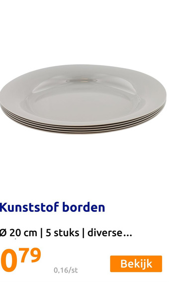 Action Kunststof borden aanbieding