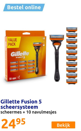 Action Gillette Fusion 5 scheersysteem aanbieding