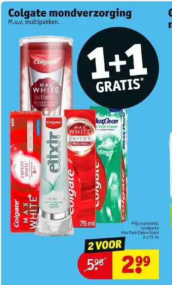 Kruidvat Colgate mondverzorging 1+1 gratis aanbieding