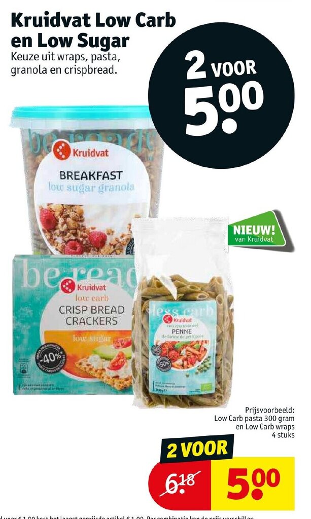 Kruidvat low carb en low sugar aanbieding bij Kruidvat