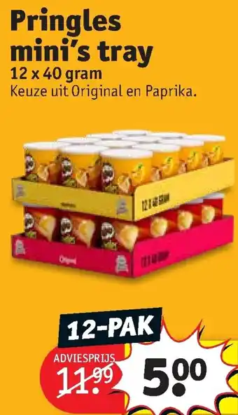 Kruidvat Pringles mini's tray 12x40g aanbieding