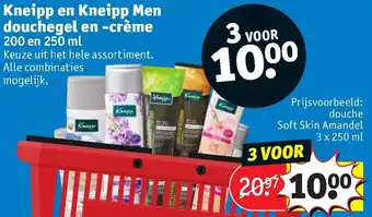 Kruidvat Kneipp en Kneipp Men douchegel en -creme 3x250ml aanbieding