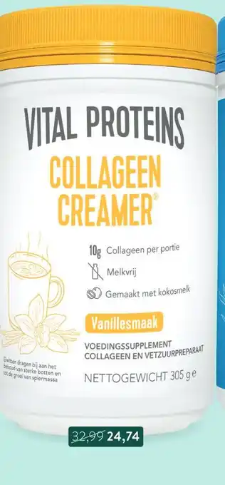 Holland & Barrett Vital proteins collageen creamer vanille aanbieding