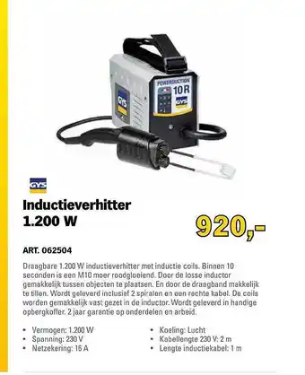 Toolspecial Inductieverhitter 1.200 w aanbieding