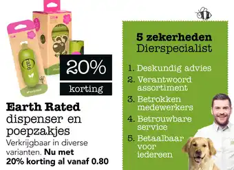 Dierspecialist Earth Rated dispenser en poepzakjes aanbieding