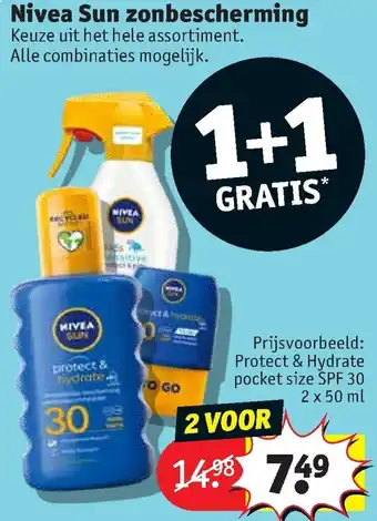 Kruidvat Nivea Sun zonbescherming 2x50ml aanbieding