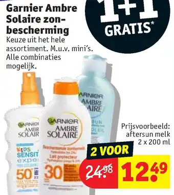 Kruidvat Garnier Ambre Solaire zon- bescherming 2x200ml aanbieding