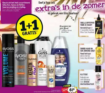 Kruidvat Keuze uit het hele assortimet Gliss Kur, Syoss en Reflex haarverzorging en styling 2x250ml aanbieding