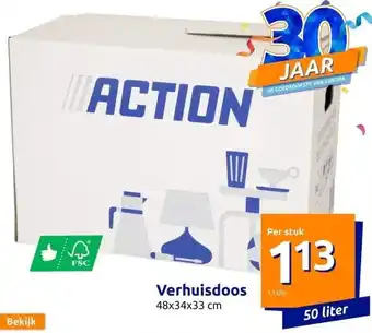 Action Verhuisdoos 48x34x33 cm aanbieding